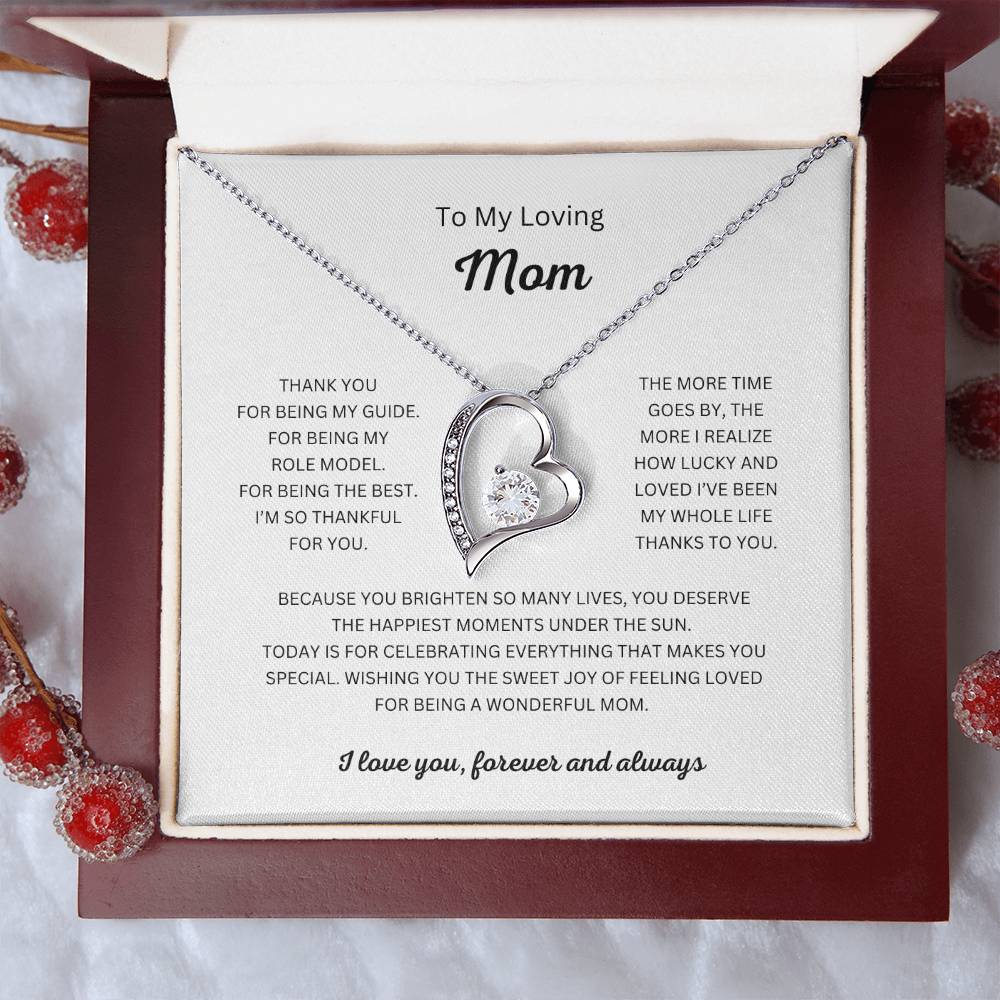 To My Loving Mom Heart Necklace and Pendant