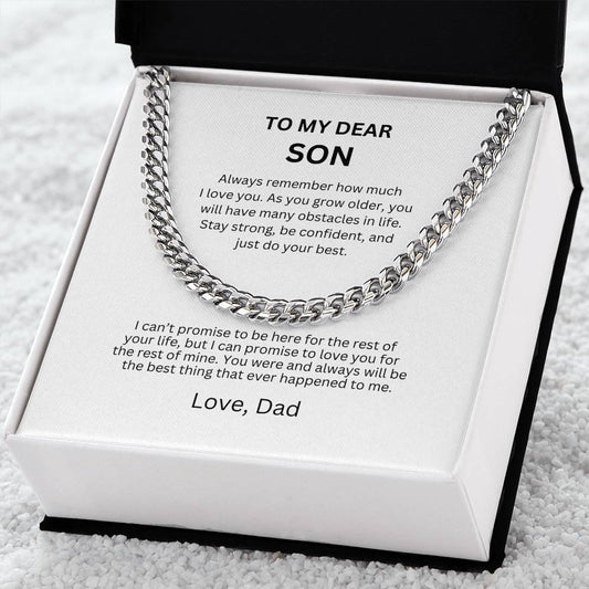 To My Son - From Dad Cuban Link Chain