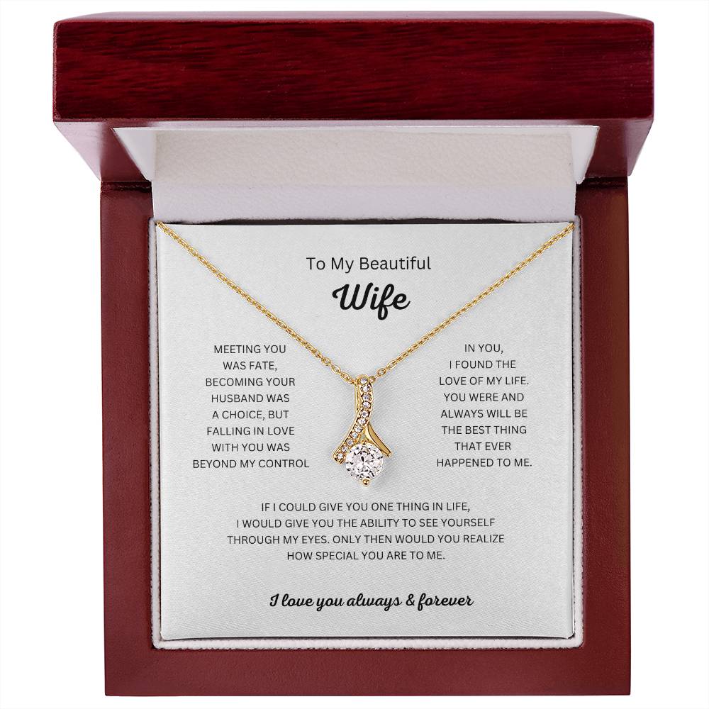 To My Beautiful Wife Pendant Necklace