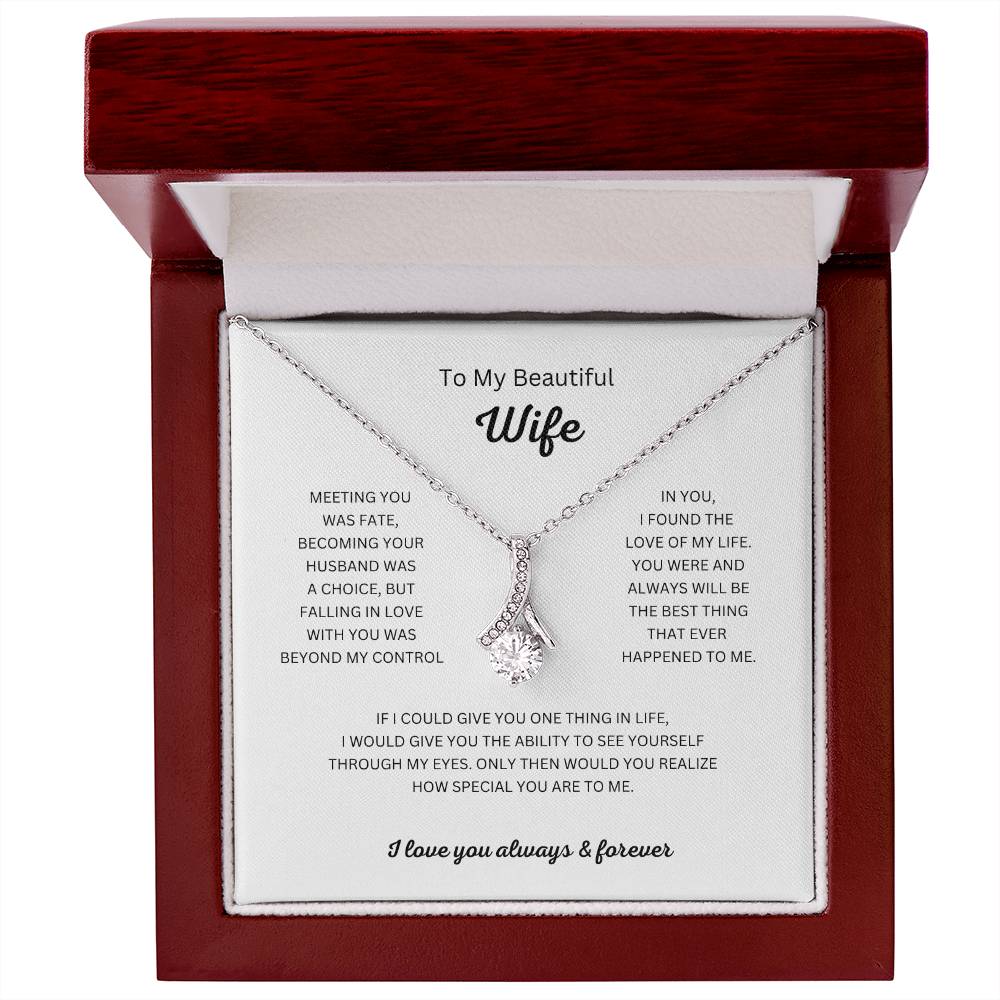 To My Beautiful Wife Pendant Necklace