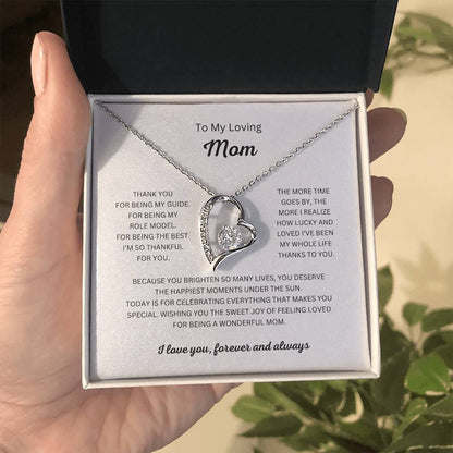 To My Loving Mom Heart Necklace and Pendant