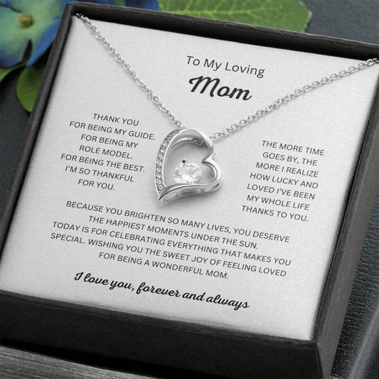 To My Loving Mom Heart Necklace and Pendant