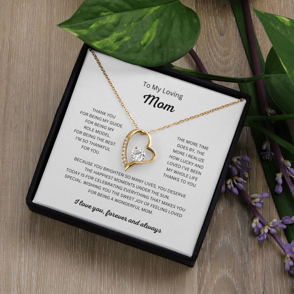 To My Loving Mom Heart Necklace and Pendant